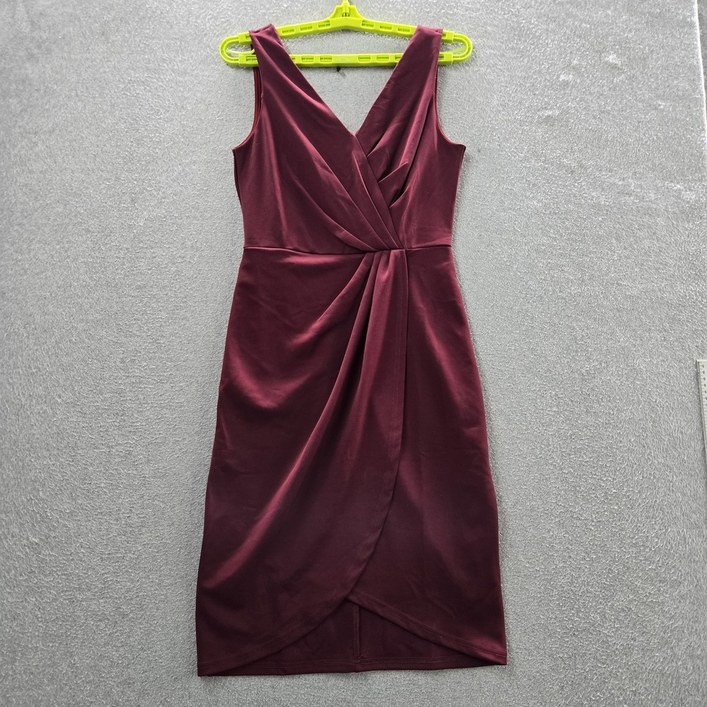 GRACE KARIN Women Dress M Red Sheath Party/cocktail Dress Pleated Slim NWT